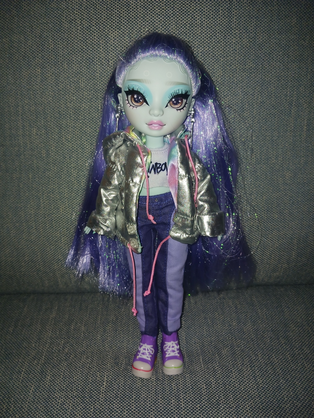 OOAK Rainbow High Shadow High Doll Custom Purple Dyed Hair Redressed